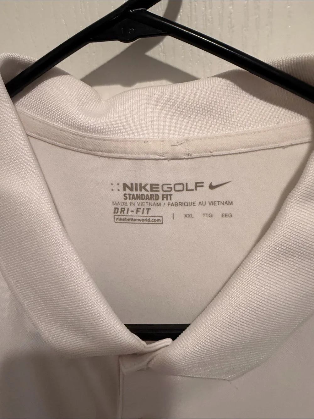 Nike Men’s White Polo Shirt with Swoosh Sleeve